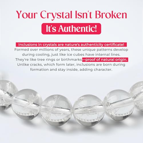 GEMSMANTRA Natural Rock Crystal & Moonstone Stretchable Combo Crystal Bracelet | Lab Certified 8mm Round Cut Beads | Unisex Healing Bracelet for Men & Women | Promotes Strength, Luck & Prosperity - Image 2