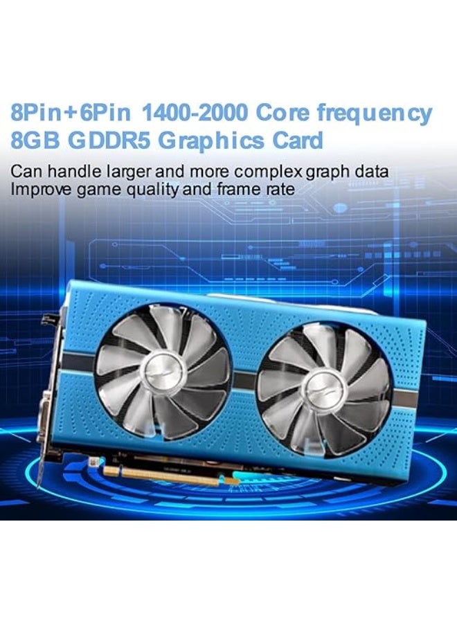 كرت شاشة قوي 8 جيجابايت GDDR5 – مثالي للألعاب مع منفذ طاقة مزدوج 8Pin + 6Pin - Image 3