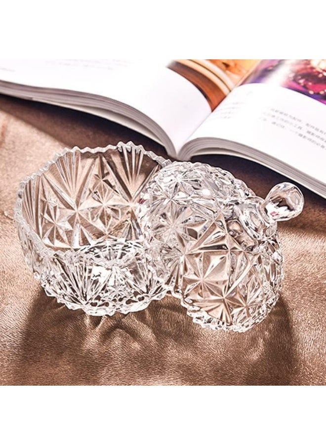 NN Glass Candy Storage Jar with Lid Clear Sugar Dish Crystal Covered Candy Bowl Apothecary Food Buffet Container Holder - Image 4