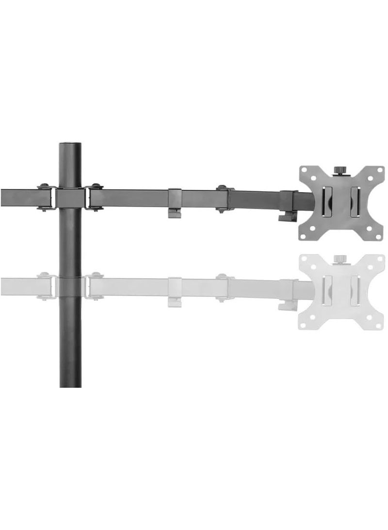 سكيل تك ذراع مفصلية فولاذية أحادية القطب لشاشتين، مناسبة لمعظم الشاشات من ١٣ إلى ٣٢ بوصة، سعة وزن ٨ كجم، قابلة للإمالة والدوران وتعديل الشاشة، لون أسود | SH 024N - Image 2