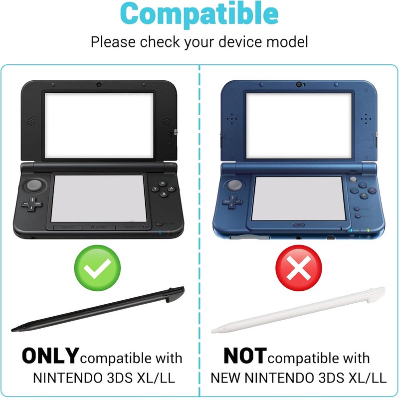 أقلام Xahpower اللمسية لجهاز 3DS XL، أقلام بديلة متوافقة مع Nintendo 3DS XL، مجموعة أقلام لمسية مكونة من 4 في 1 بألوان متعددة - أسود، أبيض، أحمر، أزرق - Image 2