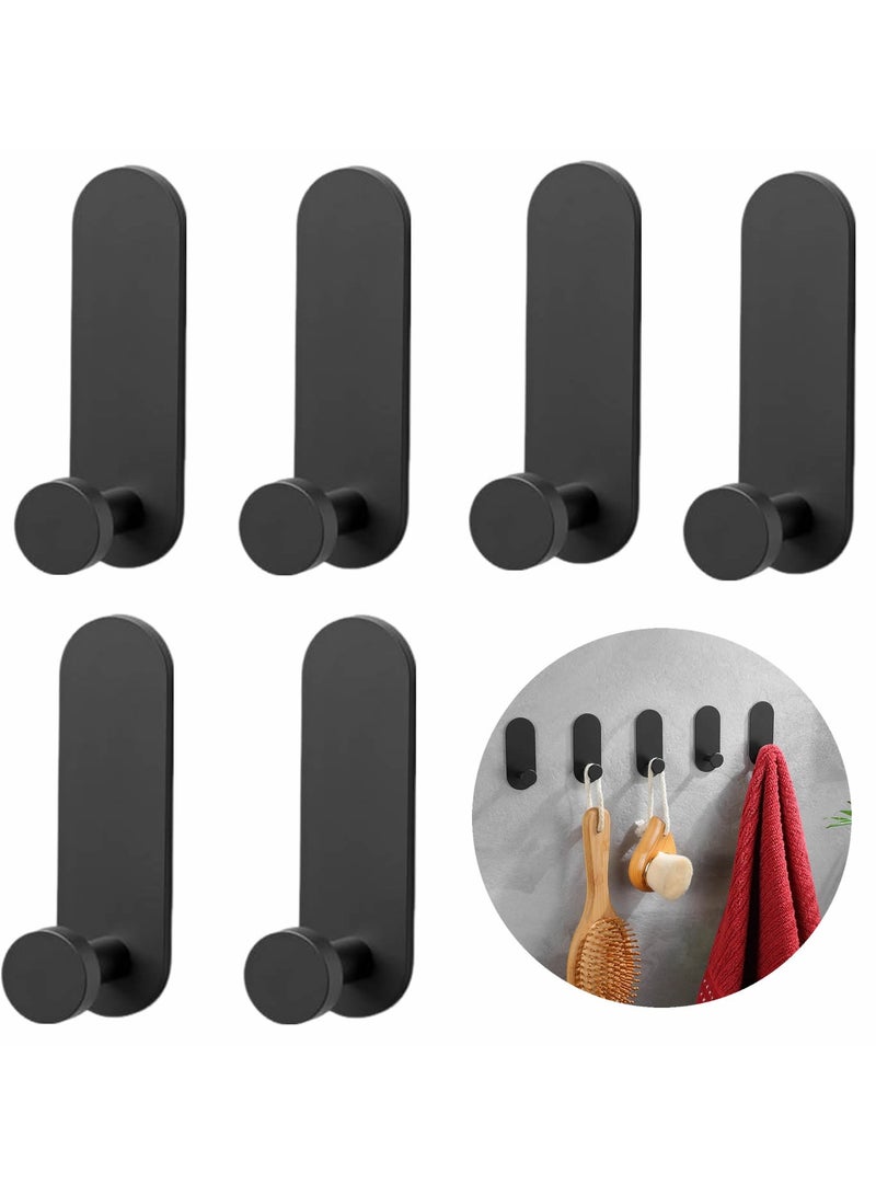 6Packs Adhesive Hooks for Bathroom,Stainless Steel Hooks for Hanging Towel Hooks Stick on Wall  - Image 1