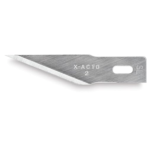 X-Acto X202 No. 2 Large Fine Point Blades (Pack of 5); For Precision Cutting of Medium to Heavy Weight Materials; Easily Cuts Wood, Paper, Plastic, Metal, Film and Acetate - Image 1