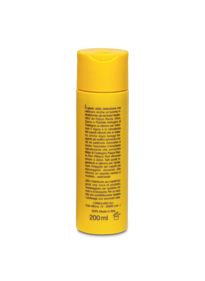 L'Erbolario Effetto Reale Intense Nourishment Shampoo Infused With Chestnut Honey Promotes Strong Roots Leaves Hair Easy To Comb Suitable For Dry And Brittle Hair Silicone Free 6.7 Oz  - Image 3