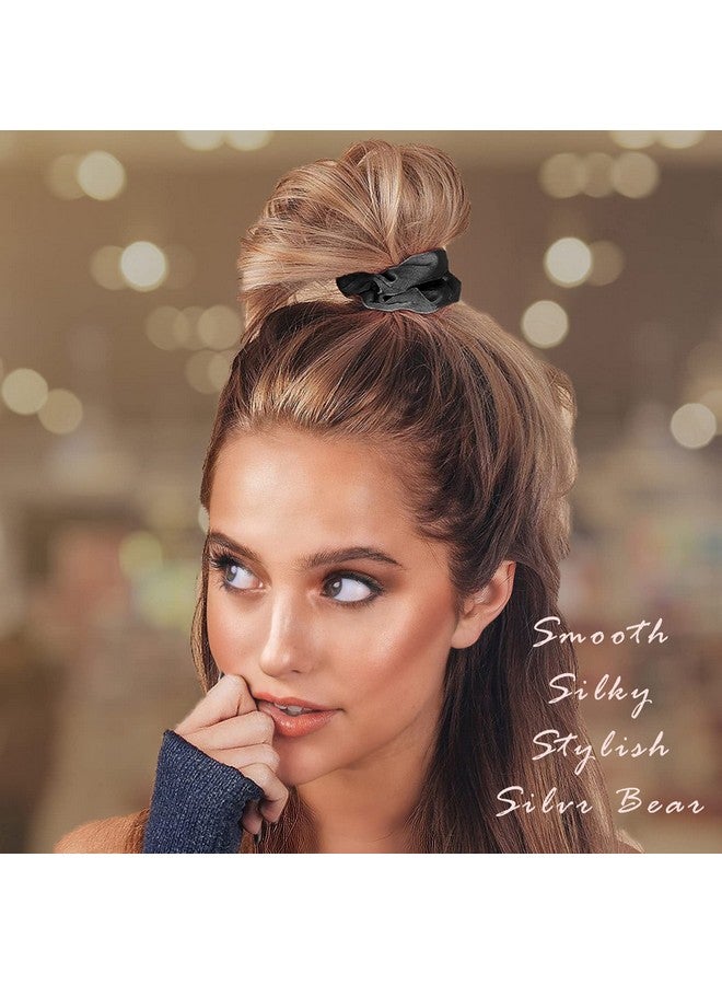 Silvr Bear Luxury Satin Scrunchies Same 5 Colors As Pic, Antihairbreakage, Hair Ties, Scrunchies Set For Girls, Women, Best Gift For Sister, Friend, Mom (Earthy Shades), Multicolor - Image 5