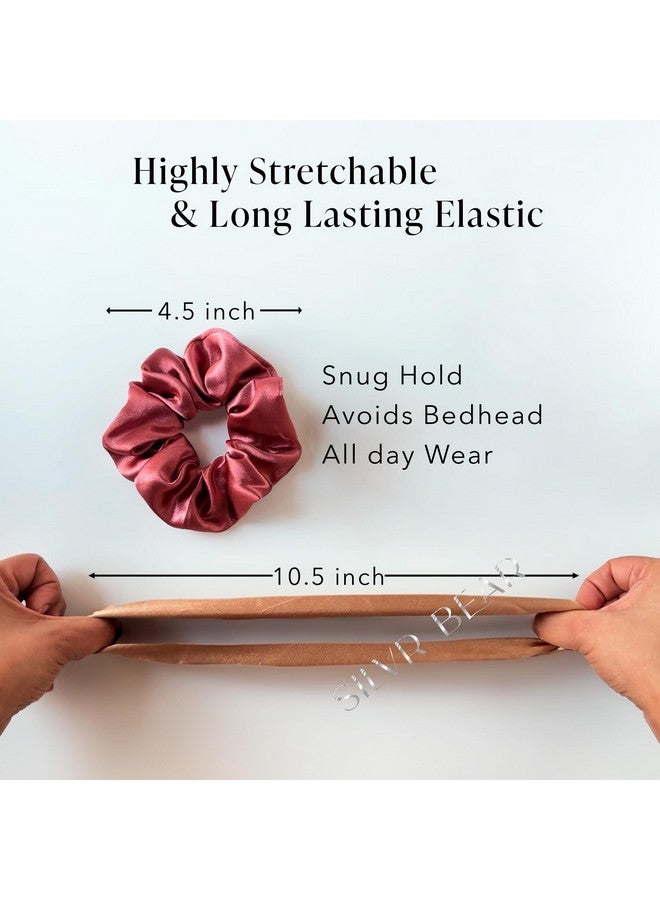 Silvr Bear Luxury Satin Scrunchies Same 5 Colors As Pic, Antihairbreakage, Hair Ties, Scrunchies Set For Girls, Women, Best Gift For Sister, Friend, Mom (Earthy Shades), Multicolor - Image 4
