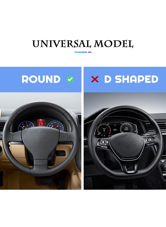 Luxury Red & Black Leather Steering Wheel Cover for Cars Comfortable, Durable, Anti-Slip, Universal Fit for Round Steering Wheels – Perfect for Year-Round Comfort in Hot and Cold Weather,  71901 - Image 5