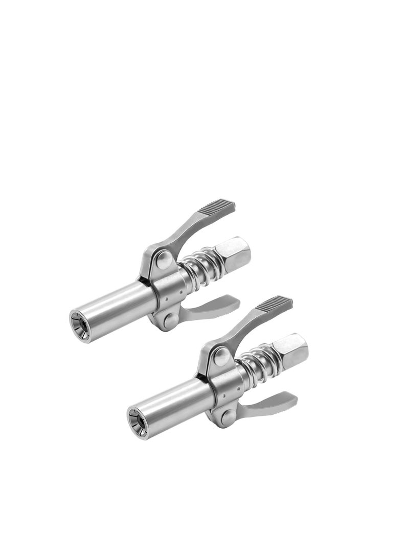 Generic - 2PCS Grease Gun Coupler with Dual Handle For Quick And Easy Lock And Release, Suitable For All Grease Guns With 1/8 In NPT Fittings, Rated At 10,000 PSI - Image 1