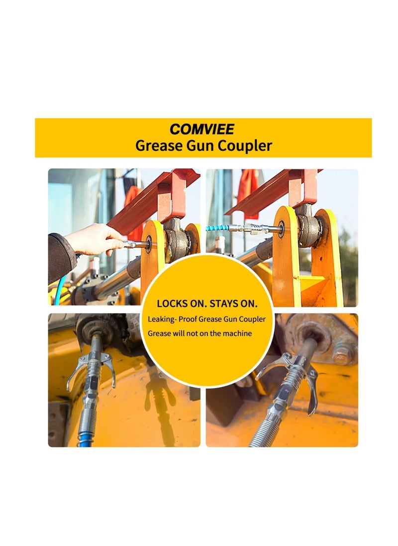 Generic - 2PCS Grease Gun Coupler with Dual Handle For Quick And Easy Lock And Release, Suitable For All Grease Guns With 1/8 In NPT Fittings, Rated At 10,000 PSI - Image 1