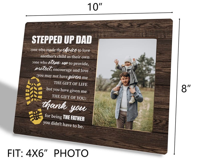Razpah Step Dad Gift Picture Plaque D?cor  Thank You for Being the Father You Didn't Have to Be  Picture Framed Gift Wood Plaque Sign  Holidays Gift for Stepped Up Dad  Father's Day Gift for Bonus Dad - Image 3