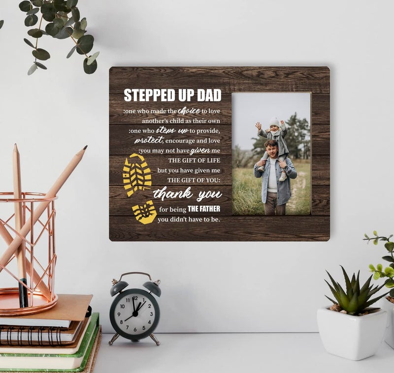 Razpah Step Dad Gift Picture Plaque D?cor  Thank You for Being the Father You Didn't Have to Be  Picture Framed Gift Wood Plaque Sign  Holidays Gift for Stepped Up Dad  Father's Day Gift for Bonus Dad - Image 4