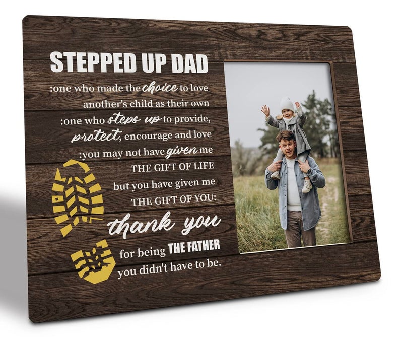 Razpah Step Dad Gift Picture Plaque D?cor  Thank You for Being the Father You Didn't Have to Be  Picture Framed Gift Wood Plaque Sign  Holidays Gift for Stepped Up Dad  Father's Day Gift for Bonus Dad - Image 1