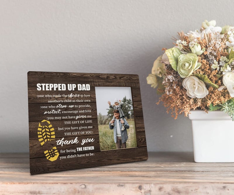 Razpah Step Dad Gift Picture Plaque D?cor  Thank You for Being the Father You Didn't Have to Be  Picture Framed Gift Wood Plaque Sign  Holidays Gift for Stepped Up Dad  Father's Day Gift for Bonus Dad - Image 5