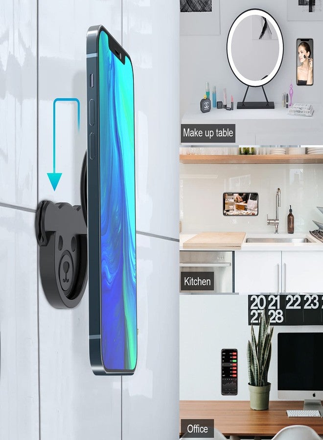 TOPGO Socket Car Mount for Phone Holder Cute Bear Style Silicone Grip Stand with Phone line Clasp for Collapsible Socket User Used on Dashboard, Home, Office, Kitchen, Desk, Wall (Black) 3 Pack - Image 4