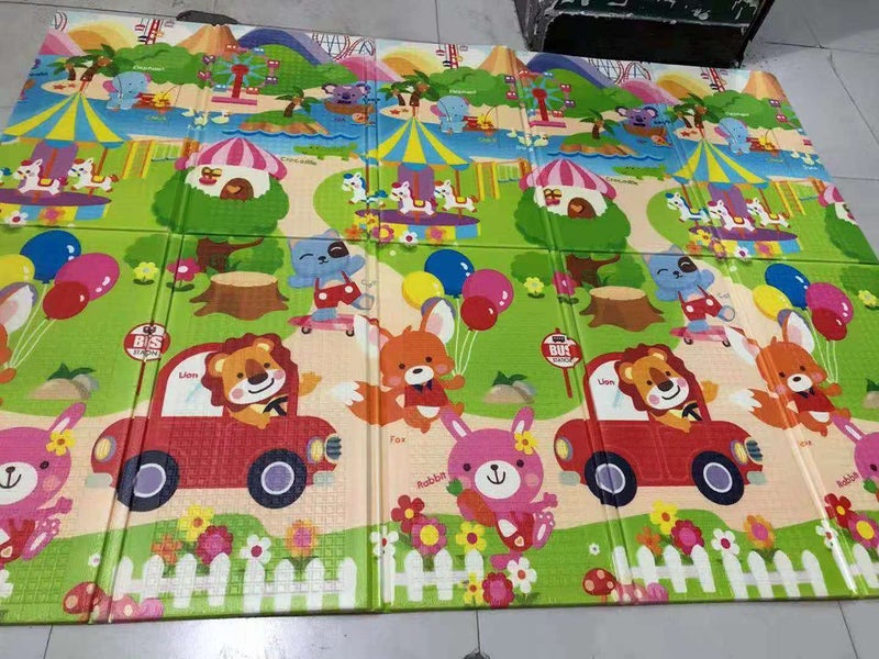 EASY SHOPE Memory Foam Baby Foldable Mat Play Foam Crawl Waterproof Portable Kids Baby Toddler Outdoor Or Indoor Use (Giraffe), single, 78.7 Cm, 70.9 Cm, Giraffe,Multicolor, Rectangular - Image 2