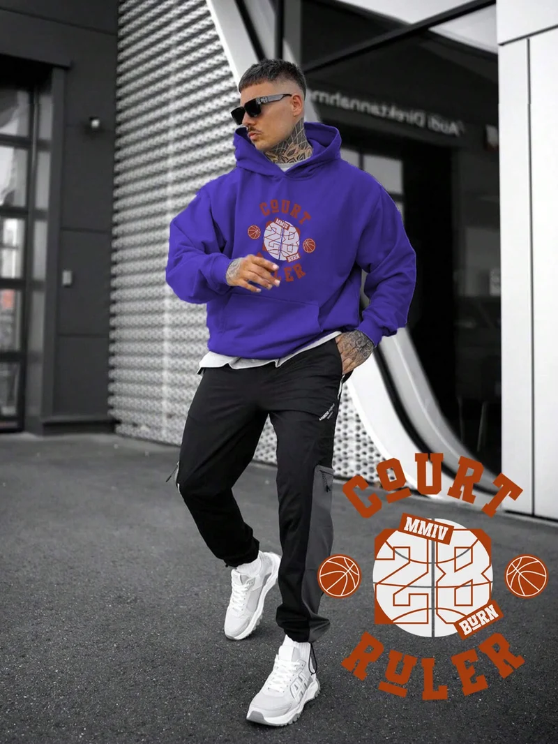 DogFish Women, Men Sweatshirt Oversize Basketball Tshirt Printed Thick Purple Lover Sweatshirt