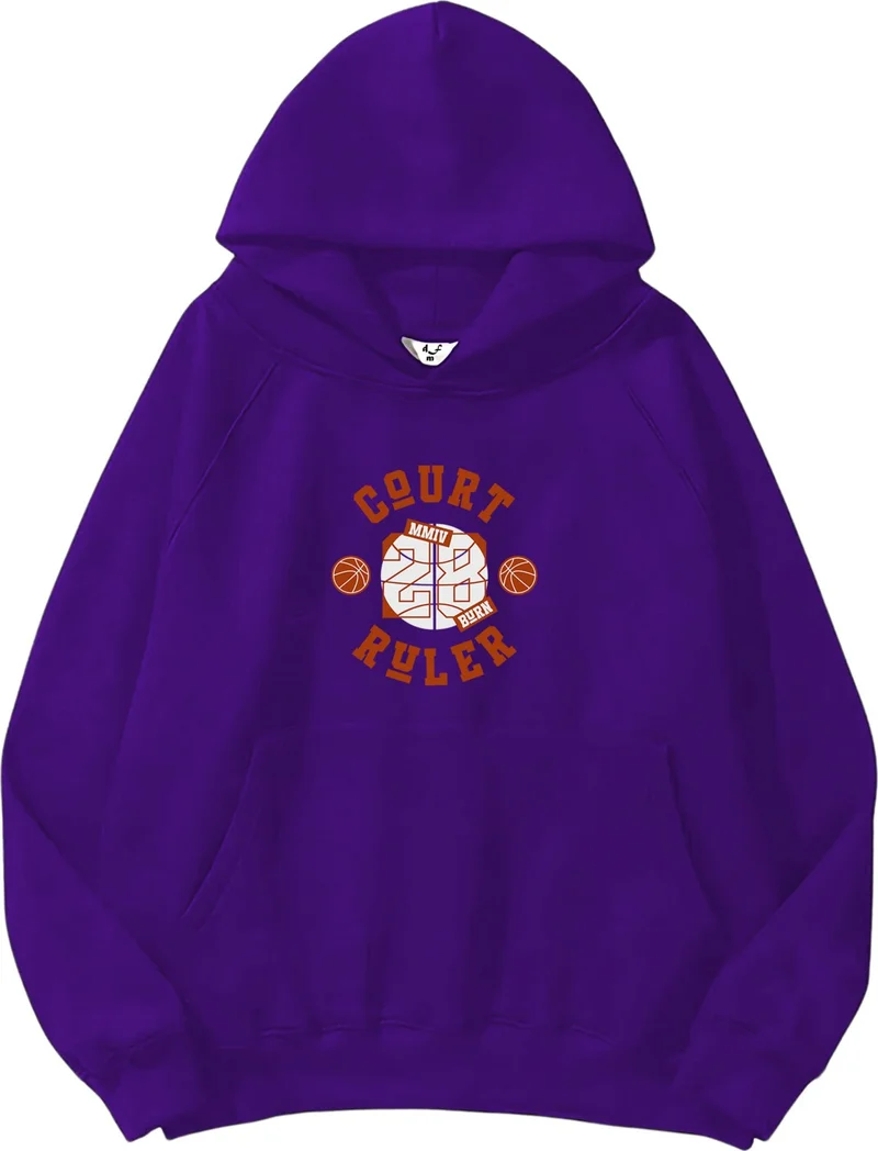 DogFish Women, Men Sweatshirt Oversize Basketball Tshirt Printed Thick Purple Lover Sweatshirt