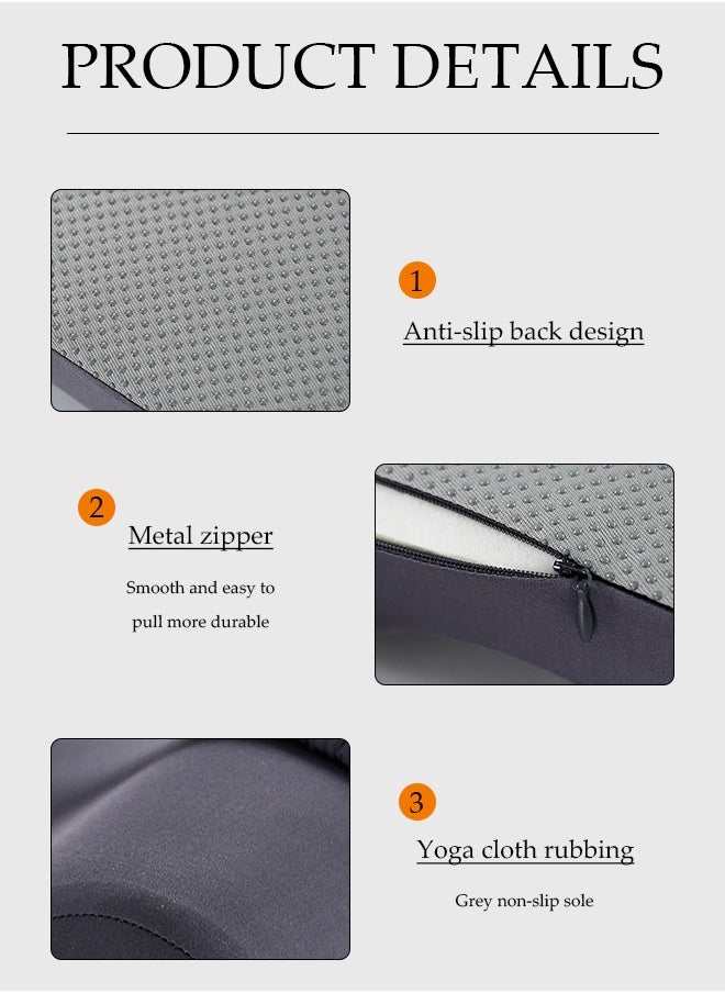 DUNISO - Knee pillow, memory foam leg positioning pillow, leg support pillow, with adjustable elastic belt, soothing and decompression, suitable for lateral lying, 28 * 20 * 20cm, gray - Image 1
