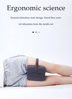 DUNISO Knee pillow, memory foam leg positioning pillow, leg support pillow, with adjustable elastic belt, soothing and decompression, suitable for lateral lying, 28 * 20 * 20cm, gray  - Image 4