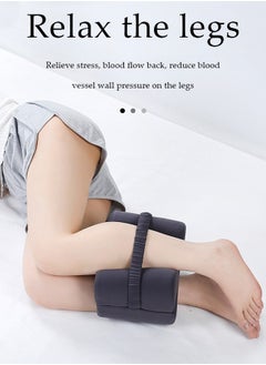 DUNISO Knee pillow, memory foam leg positioning pillow, leg support pillow, with adjustable elastic belt, soothing and decompression, suitable for lateral lying, 28 * 20 * 20cm, gray  - Image 5