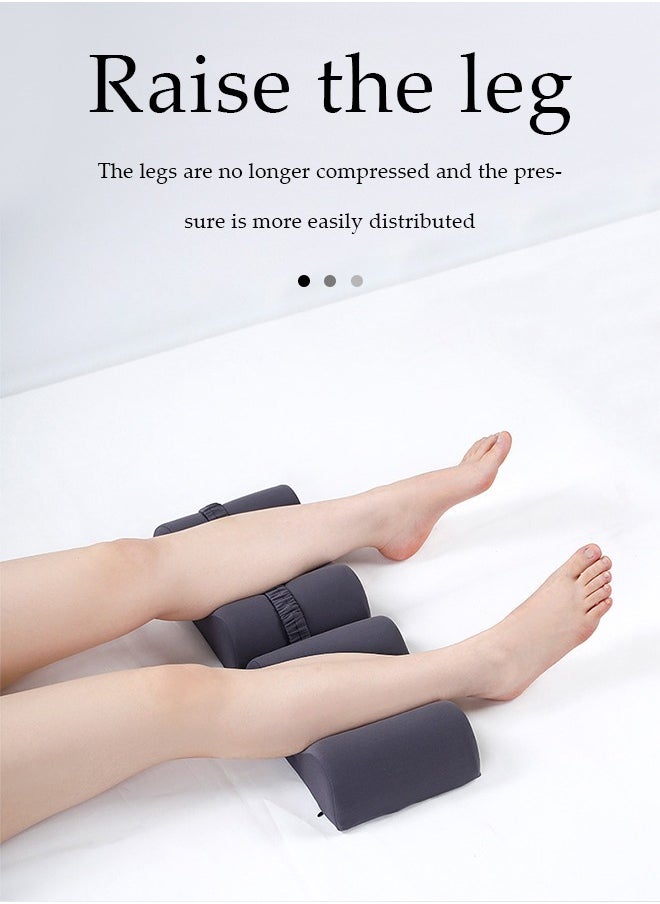 DUNISO - Knee pillow, memory foam leg positioning pillow, leg support pillow, with adjustable elastic belt, soothing and decompression, suitable for lateral lying, 28 * 20 * 20cm, gray - Image 1