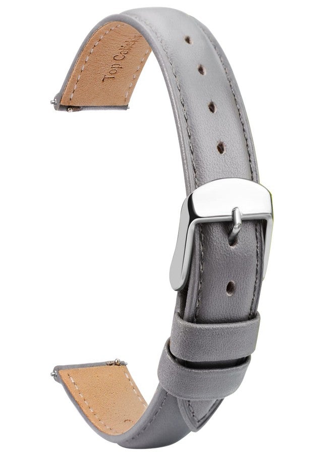 TStrap Leather Watch Straps 20mm - Soft Black Quick Release Watch Bracelet - Smart Watch Strap for Men Women Replacement - 14mm 16mm 18mm 19mm 20mm 21mm 22mm 23mm 24mm, Grey Strap/Silver Clasp, 19mm, - Image 1