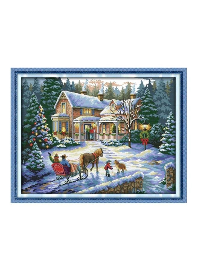 NIBEMINENT Handmade Counted Cross Stitch Needlework Scenery Multicolour 57x44centimeter