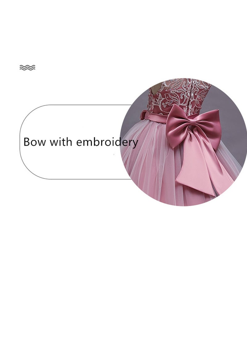 Girls Dress Sleeveless Mesh Performance Host Princess Dress Costumes - Image 4