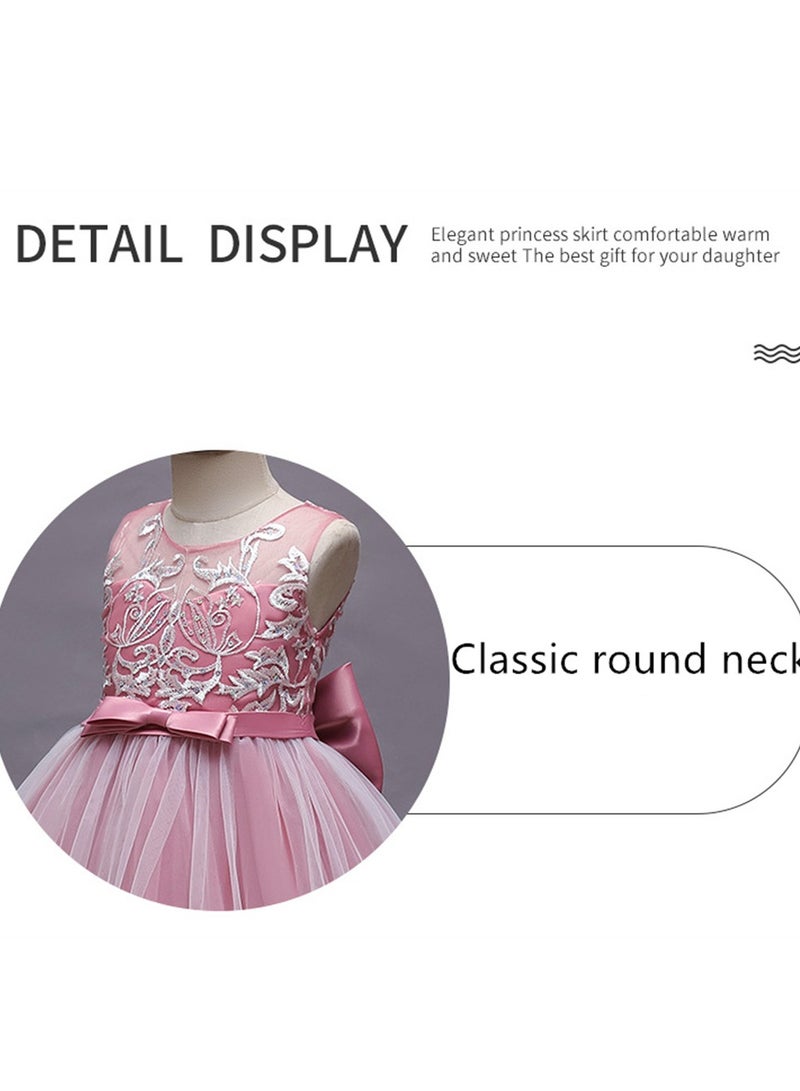 Girls Dress Sleeveless Mesh Performance Host Princess Dress Costumes - Image 5