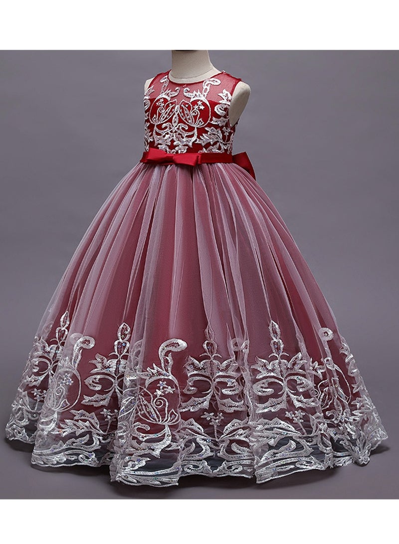 Girls Dress Sleeveless Mesh Performance Host Princess Dress Costumes - Image 2