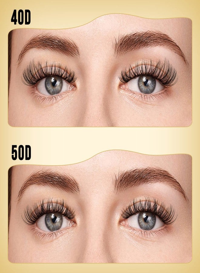 كويويل مجموعة رموش كيوويل 320 قطعة، رموش عنقودية 40D+50D، تجعيد C، وصلات رموش عنقودية، مزيج 12-18 مم، رموش فردية عنقودية، رموش عنقودية خفيفة، شريط رفيع ناعم للاستخدام في المنزل (40D+50D C مزيج 12-18) - Image 4