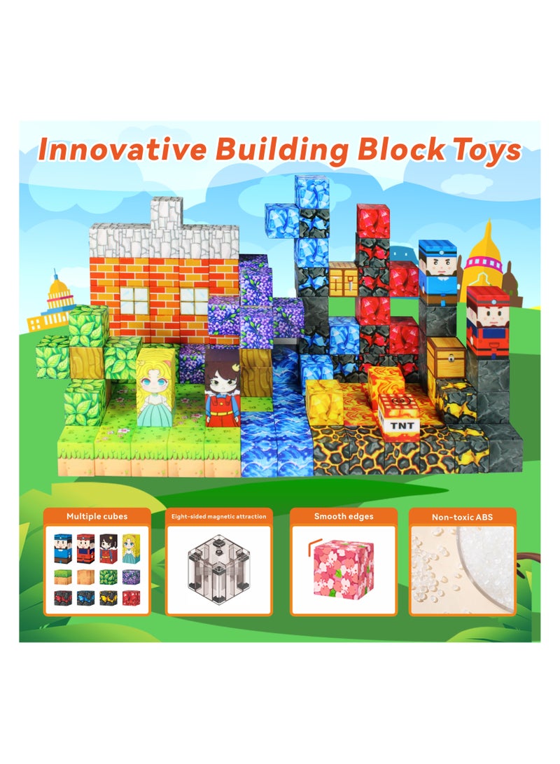 150PCS Magnetic Building Blocks, Magnetic Tile Building Blocks Set, Creative Educational Toys, Sensory and Outdoor Toys for Kids Ages 3+  - Image 3