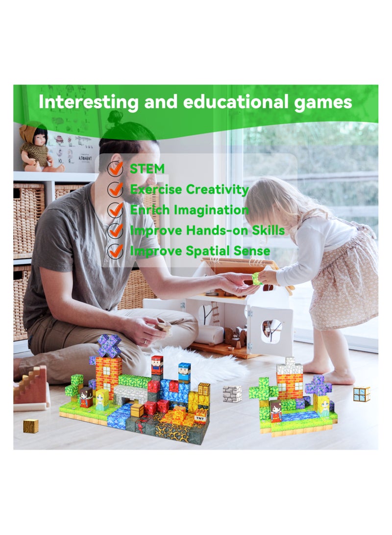 150PCS Magnetic Building Blocks, Magnetic Tile Building Blocks Set, Creative Educational Toys, Sensory and Outdoor Toys for Kids Ages 3+  - Image 5
