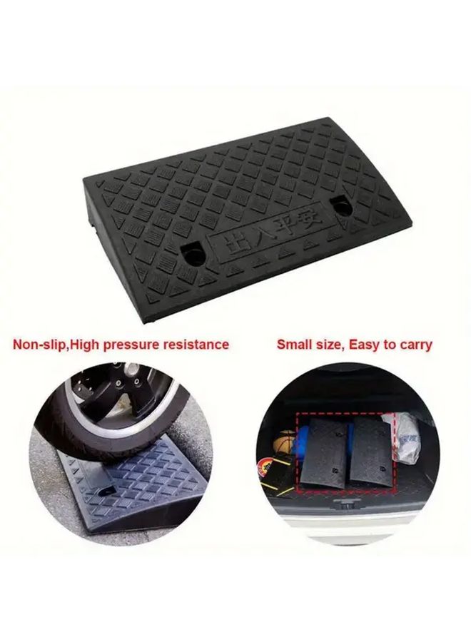 Black All Season Portable Step Ramp With Textured Surface For Wheelchair Car Driveway - Image 1