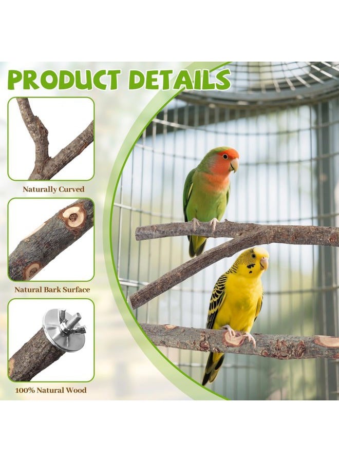 CZWESTC 12PCS Natural Wood Bird Perches for Cage, Parrot Perch Stand & Platform, Bird Cage Accessories - Multi-Size Perches for Parakeets, Cockatiels, Conures, Lovebirds - Image 3