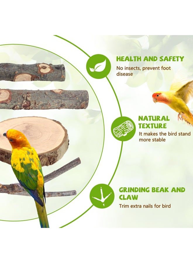 CZWESTC 12PCS Natural Wood Bird Perches for Cage, Parrot Perch Stand & Platform, Bird Cage Accessories - Multi-Size Perches for Parakeets, Cockatiels, Conures, Lovebirds - Image 4