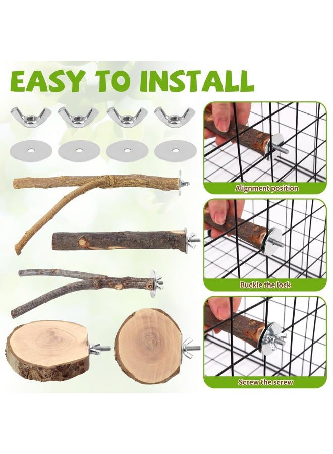 CZWESTC 12PCS Natural Wood Bird Perches for Cage, Parrot Perch Stand & Platform, Bird Cage Accessories - Multi-Size Perches for Parakeets, Cockatiels, Conures, Lovebirds - Image 5