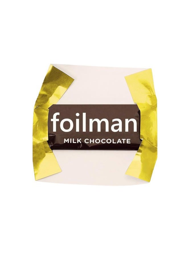 Foilman Foil Wrapper (Black) - Pack of 100 Candy Bar Wrappers with Thick Paper Backing - Folds and Wraps Well - Best for Wrapping 1.55Oz Hershey/Candies/Chocolate Bars/Gifts - Size 6" X 7.5" - Image 1