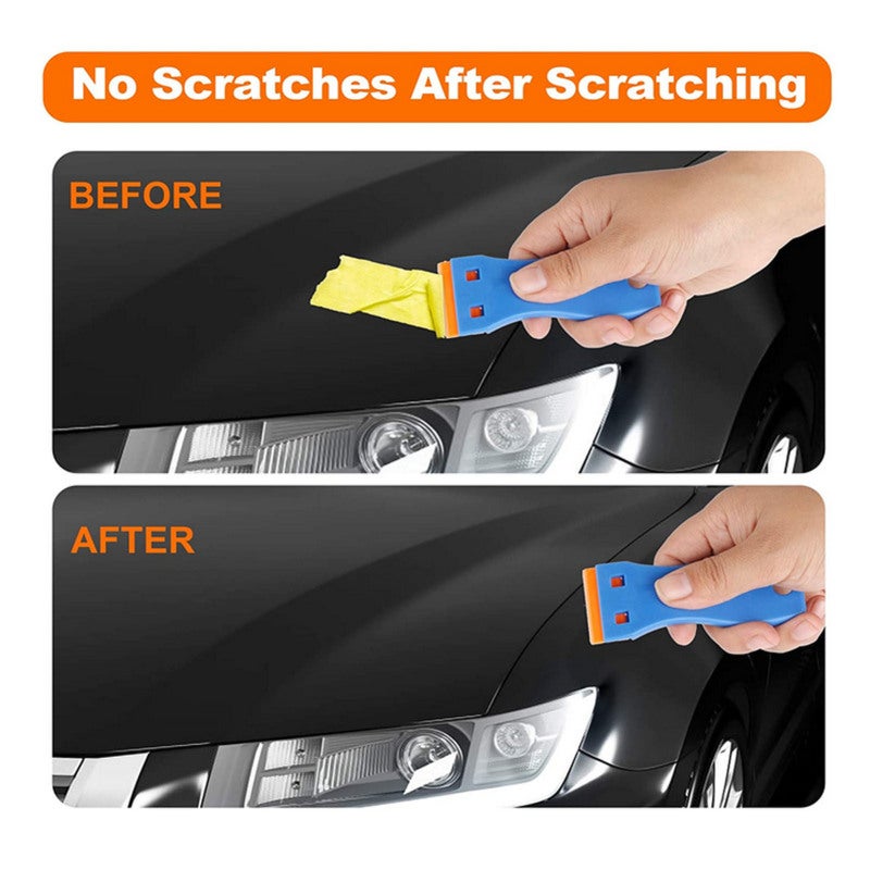 Cleaning Tool: Ergonomic Curved Handle - Safe Fixed Plastic Blade Versatile Scraper for Removing Stubborn Stains Decals from Windows Cars Tiles - Image 5