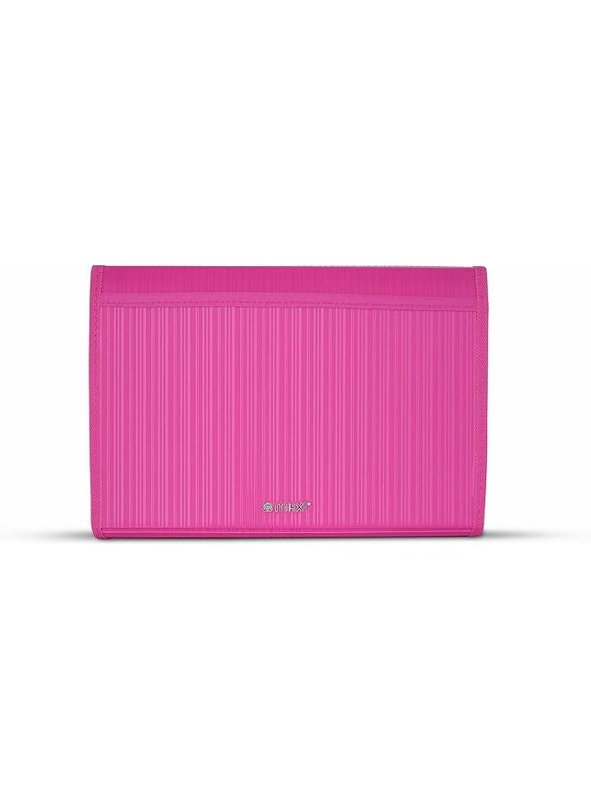 Maxi - Expansion File 13 Grids With String Pink 13 Pockets Expanding Folders Store Your Documents And Are Easy To Carry - Image 1