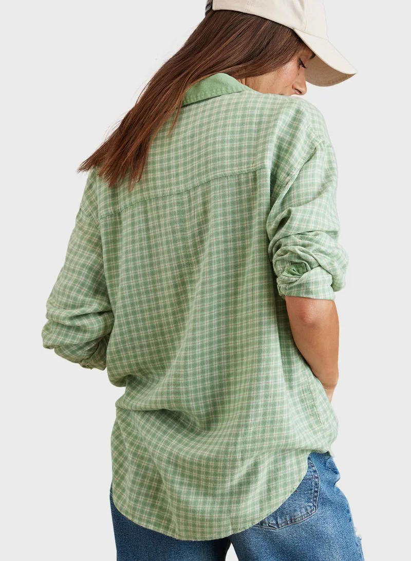امريكان ايجل Checked  Button Down Shirt
