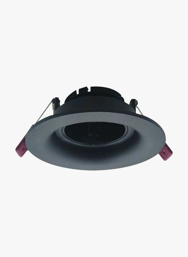 ٍSiera Light Circular Fixed Single Aluminum Spotlight Frame, with PC, black H602 RD