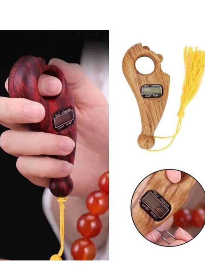 Digital Tasbeeh Counter Finger Counter Tally Counter With Rotating Beads