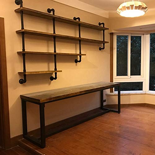 4Tiers 63inch Industrial Pipe ShelvingRustic WoodenMetal Floating ShelvesHome Decor Shelves Wall Mount with Wine RackBlack