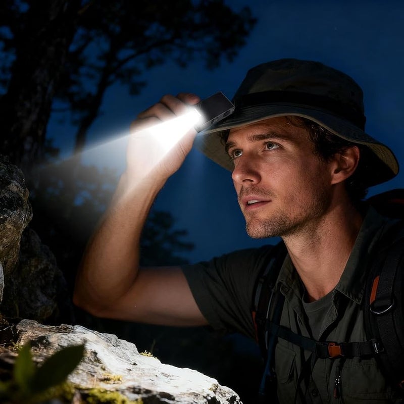 مصباح يدوي أسود قابل لإعادة الشحن ومغناطيسي LED للتخييم والمشي لمسافات طويلة والعمل والإصلاح والطوارئ - Image 4