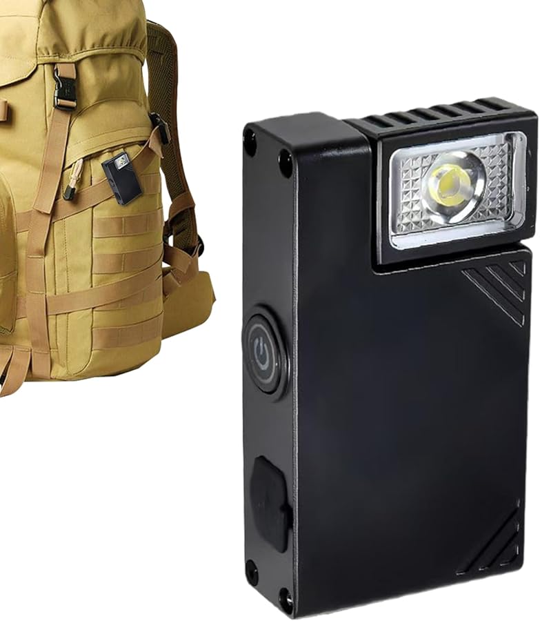 مصباح يدوي أسود قابل لإعادة الشحن ومغناطيسي LED للتخييم والمشي لمسافات طويلة والعمل والإصلاح والطوارئ - Image 1