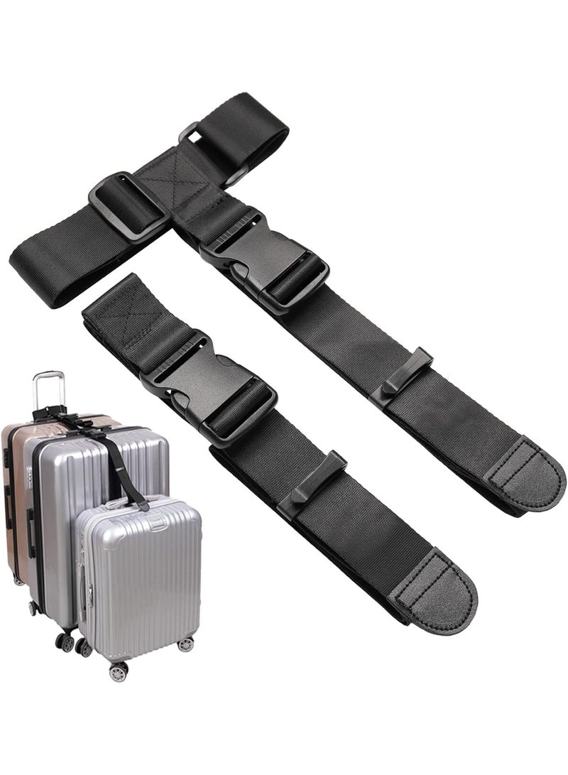 Vigorport Luggage Connector Straps, Add a Bag Suitcase Strap Belt, Luggage Clip Link, Multi Adjustable 1.5" W Travel Attachment Accessories for Carry on Bag Stacker - 2 Pack - Image 1