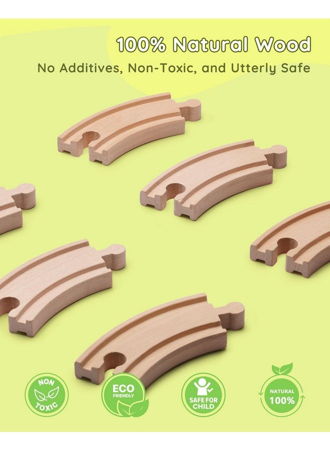 SainSmart Jr. SainSmart Jr. Wooden Train Set for Toddler, 41pcs Wood Train Track w/Crane Fits Brio, Thomas, Melissa and Doug, Kids Wood Toy Train for Kids Ages 3+  - Image 4