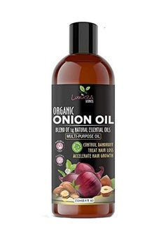 Luxura Sciences Organic Onion Oil | Controls Hair Loss, Dandruff, & Helps with Growth | Infused with 14 Essential Oils for Strong Roots | Sulfate-Free Hair Care | 8.45 Fl Oz/250ml  - Image 1