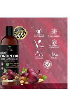 Luxura Sciences Organic Onion Oil | Controls Hair Loss, Dandruff, & Helps with Growth | Infused with 14 Essential Oils for Strong Roots | Sulfate-Free Hair Care | 8.45 Fl Oz/250ml  - Image 4